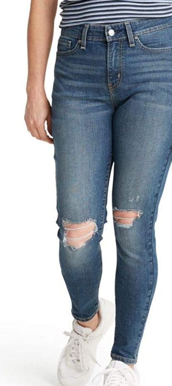 Levi Strauss Mid-rise Super Skinny Medium Wash Jeans Size Women's 28W Short